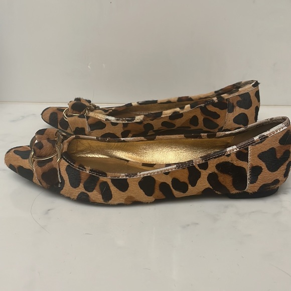 KATE SPADE Eryn Leopard Chain Link Pointed Flats - Picture 10 of 11